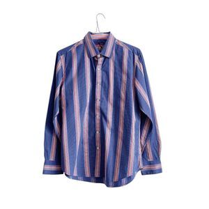 Robert Graham X Mens Long-Sleeve Button-Down Shirt Blue Red Size Large